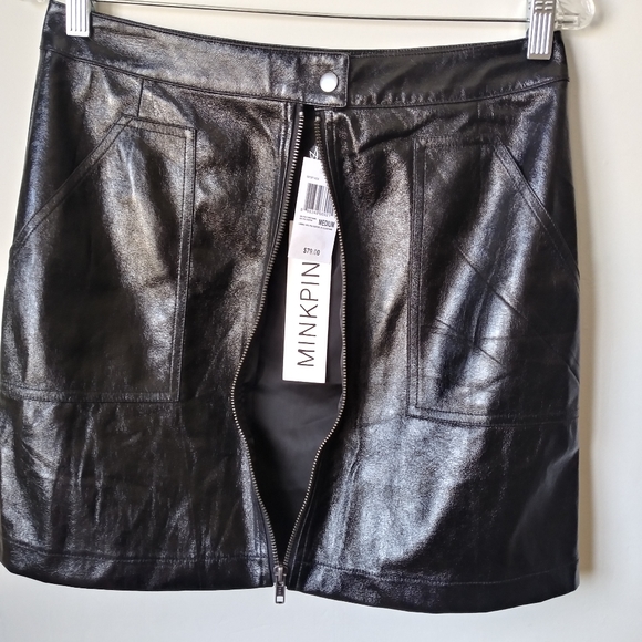 NWT MINKPINK Coyote Vegan Leather Mini Skirt - Picture 9 of 13